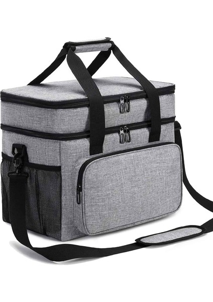 Büyük Kapasiteli Termal Piknik Tote Gıda Depolama Soğutucu Çanta Aile Yalıtımlı Buzluk Çanta Çanta Kadın Erkek Açık Havada (Yurt Dışından)