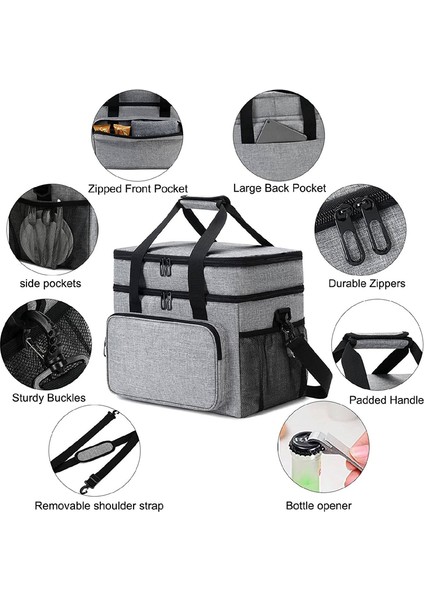 Büyük Kapasiteli Termal Piknik Tote Gıda Depolama Soğutucu Çanta Aile Yalıtımlı Buzluk Çanta Çanta Kadın Erkek Açık Havada (Yurt Dışından) fiyatları