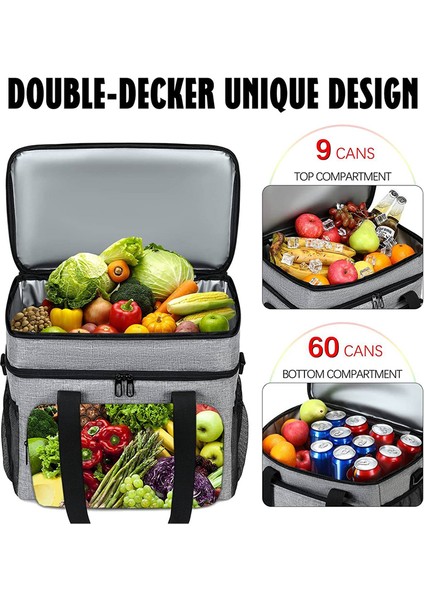 Büyük Kapasiteli Termal Piknik Tote Gıda Depolama Soğutucu Çanta Aile Yalıtımlı Buzluk Çanta Çanta Kadın Erkek Açık Havada (Yurt Dışından) fırsatları
