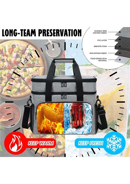 Büyük Kapasiteli Termal Piknik Tote Gıda Depolama Soğutucu Çanta Aile Yalıtımlı Buzluk Çanta Çanta Kadın Erkek Açık Havada (Yurt Dışından) indirimleri