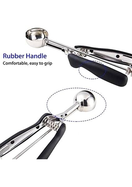 Kurabiye Kepçesi, Kurabiye Hamuru Kepçesi, Yaylı Dondurma Kepçesi, Paslanmaz Çelik Kepçe, Rahat Tutuş 22 x 5 cm (Yurt Dışından) fırsatları