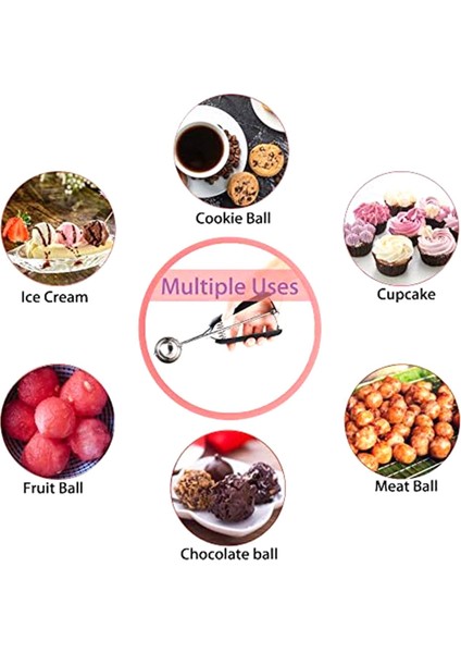 Kurabiye Kepçesi, Kurabiye Hamuru Kepçesi, Yaylı Dondurma Kepçesi, Paslanmaz Çelik Kepçe, Rahat Tutuş 22 x 5 cm (Yurt Dışından) indirimleri