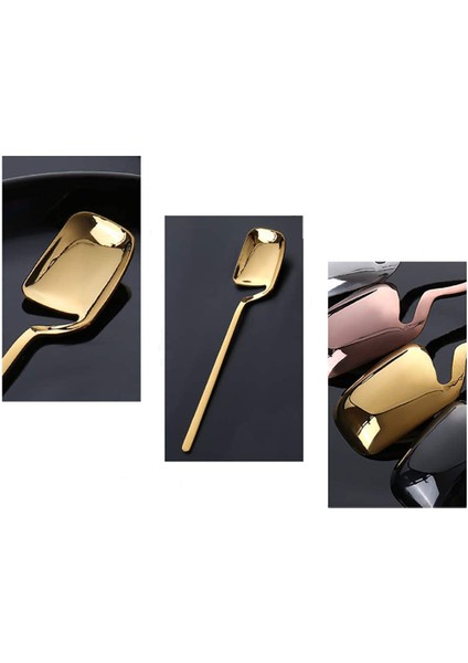 8 Adet Paslanmaz Çelik Kaşık Çatal Retro Kahve Şeker Tatlı Kek Dondurma Kaşığı Karıştırma Kaşık Çatal Seti, Renkli (Yurt Dışından) fırsatları