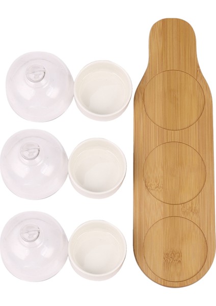 Seramik Tatlı Kasesi Meyve Tabağı Atıştırmalık Tabağı Meyve Salatası Dondurma Kasesi Puding Kupası Bambu Tepsi Cam Kapak (Yurt Dışından) fırsatları