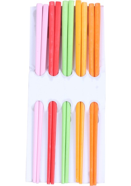5 Çift Çeşitli Renkli Plastik Çin Yemek Çubukları 8.7 "uzun (Yurt Dışından) indirimleri