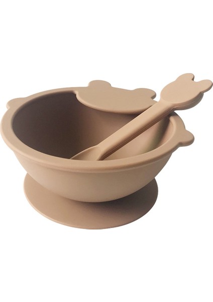 Kaşıklı Bebek Mama Seti, Silikon Vantuzlu - Birinci Aşama Yem Silikon Plaka F (Yurt Dışından)