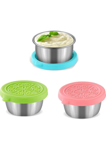 Adet Salata Sosu Kabı 50 Ml, Silikon Kapaklı Küçük Paslanmaz Çelik Baharat Kabı, Sızdırmaz Sos Kabı (Yurt Dışından) modelleri