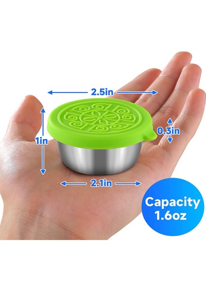 Adet Salata Sosu Kabı 50 Ml, Silikon Kapaklı Küçük Paslanmaz Çelik Baharat Kabı, Sızdırmaz Sos Kabı (Yurt Dışından) indirimleri
