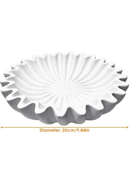 Flütlü Fırfırlı Dekoratif Kase Reçine Taraklı Meyve Kasesi Giriş Masası Için Anahtar Kasesi Kahve Yemek Masası Konsol Masası Için Kase (Yurt Dışından) fiyatları