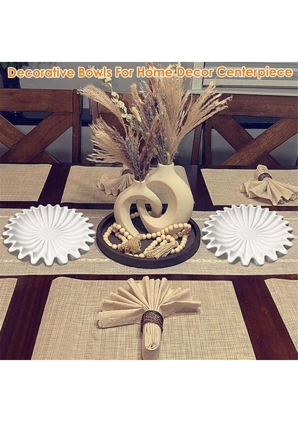 Flütlü Fırfırlı Dekoratif Kase Reçine Taraklı Meyve Kasesi Giriş Masası Için Anahtar Kasesi Kahve Yemek Masası Konsol Masası Için Kase (Yurt Dışından) modelleri