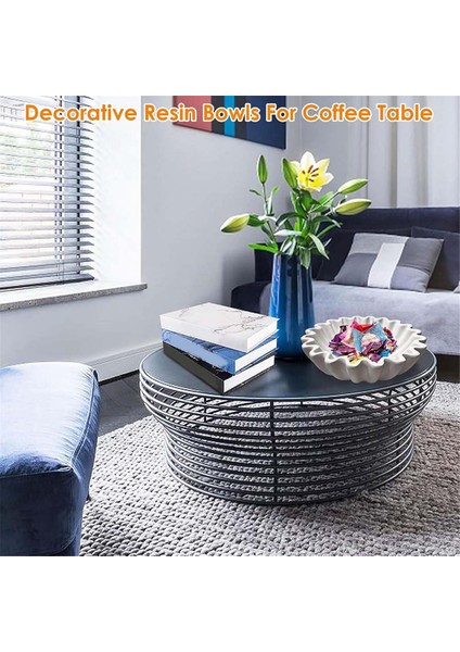 Flütlü Fırfırlı Dekoratif Kase Reçine Taraklı Meyve Kasesi Giriş Masası Için Anahtar Kasesi Kahve Yemek Masası Konsol Masası Için Kase (Yurt Dışından) fırsatları