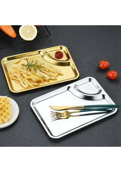Paslanmaz Çelik Plaka Dikdörtgen Tepsi Pratik Düz Tabanlı Tepsi Dikdörtgen Tepsi Restoran Düz Tabanlı Plaka (Altın) (Yurt Dışından) modelleri