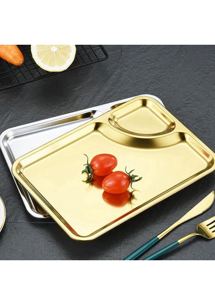 Paslanmaz Çelik Plaka Dikdörtgen Tepsi Pratik Düz Tabanlı Tepsi Dikdörtgen Tepsi Restoran Düz Tabanlı Plaka (Altın) (Yurt Dışından) indirimleri