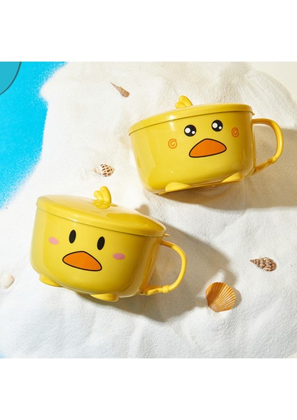 Ördek Ramen Erişte Kasesi Kapaklı Sevimli Paslanmaz Çelik Mutfak Meyve Anında Pirinç Çorbası Çift Katmanlı Kase Sofra Takımı 1 (Yurt Dışından) fiyatları