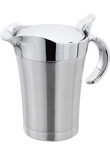 Paslanmaz Çelik Yağ Sos Tenceresi Yemek Masası Sürahisi Muhallebi Krem Ketçap Çift Duvarlı Yalıtımlı Termal 750ML Sos Teknesi (Yurt Dışından)