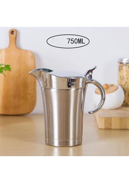 Paslanmaz Çelik Yağ Sos Tenceresi Yemek Masası Sürahisi Muhallebi Krem Ketçap Çift Duvarlı Yalıtımlı Termal 750ML Sos Teknesi (Yurt Dışından) fırsatları