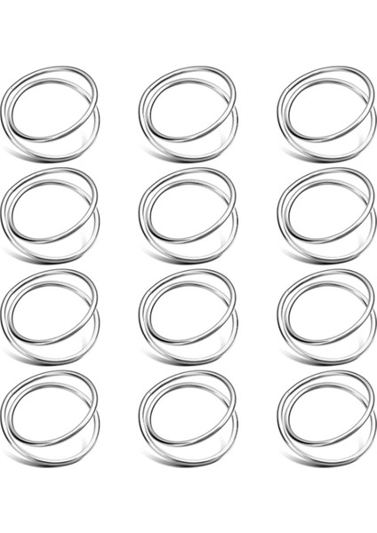 12 Parça Peçete Halkası Spiral Peçete Halkası Toka Basit Alaşım Peçete Halkası Peçete Tutucu Halka Düğün, Resepsiyon, Akşam Yemeği (Yurt Dışından)