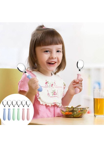 6 Parça Paslanmaz Çelik Küçük Çocuk Kaşıkları, Yuvarlak Saplı Çocuk Çatal Bıçak Kaşıkları, Çocuklar Için Güvenli Çatal Bıçak Takımı/gümüş Takım (Yurt Dışından) indirimleri