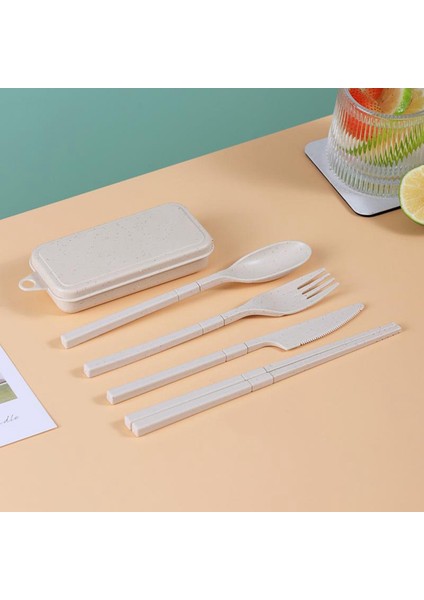 Buğday Samanı Katlanır Kombinasyon Taşınabilir Açık Seyahat Sofra Öğrenci Seti Mavi (Yurt Dışından) modelleri