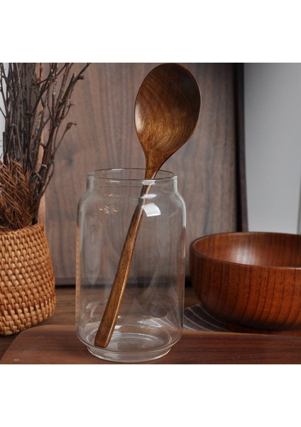 Vintage Çin Tarzı El Işi Ahşap Çorba Kaşığı 2'li Set, Akşam Yemeği, Salata Tatlıları, Atıştırmalıklar, Pilav, Çorba, Meyve (Yurt Dışından) fırsatları