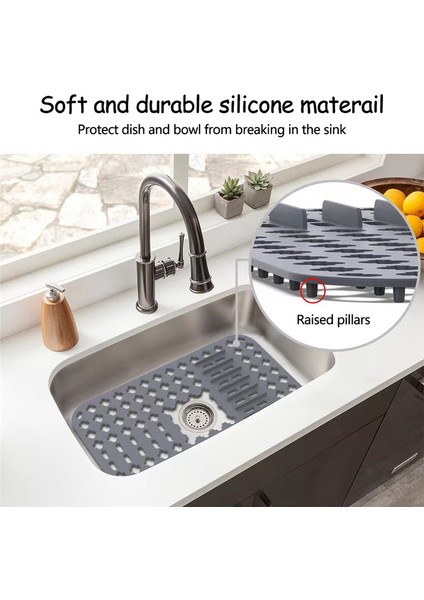 Mutfak Lavabo Koruyucuları Mat 1 Paket, Mutfak Lavabosu Altı Için Silikon Lavabo Izgarası, Paslanmaz Çelik Lavabo Için Lavabo Paspasları (Yurt Dışından)