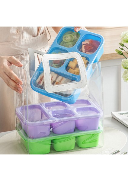 Bento Box Yetişkin Öğle Yemeği Kutusu 4 Adet, Çocuklar Için 5 Bölmeli Yemek Hazırlama Kabı, Şeffaf Kapaklı Yeniden Kullanılabilir Gıda Saklama B (Yurt Dışından) fiyatları