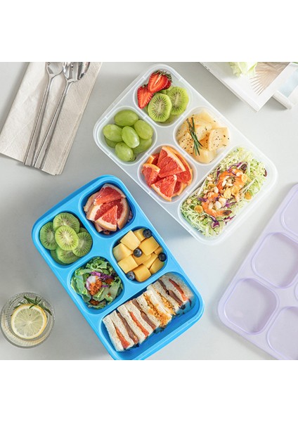 Bento Box Yetişkin Öğle Yemeği Kutusu 4 Adet, Çocuklar Için 5 Bölmeli Yemek Hazırlama Kabı, Şeffaf Kapaklı Yeniden Kullanılabilir Gıda Saklama B (Yurt Dışından) modelleri