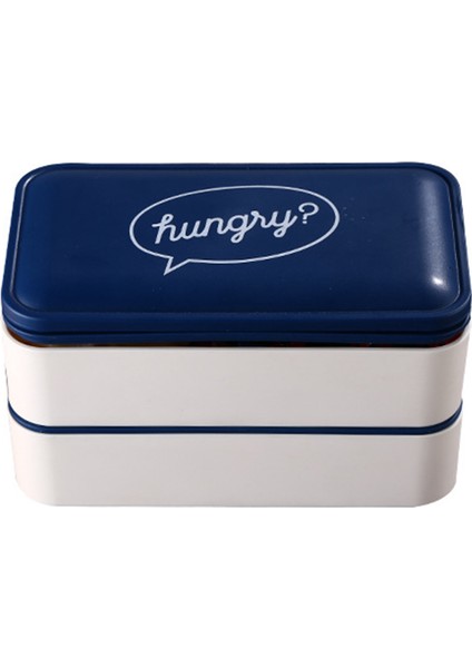 Taşınabilir Bento Kutusu Mikrodalga Yemek Takımı Gıda Saklama Kabı Çift Katmanlı Öğle Yemeği Kutusu Taze Tutma Kutusu (Yurt Dışından)