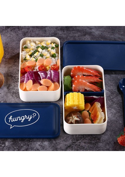Taşınabilir Bento Kutusu Mikrodalga Yemek Takımı Gıda Saklama Kabı Çift Katmanlı Öğle Yemeği Kutusu Taze Tutma Kutusu (Yurt Dışından) fırsatları