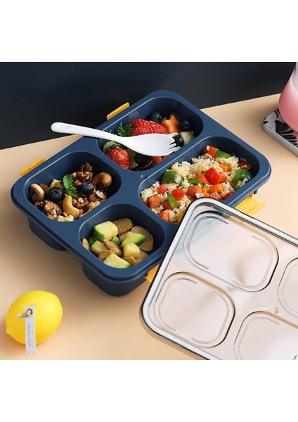 4 Izgara Plastik Öğle Yemeği Kutusu Bölünmüş Izgara Öğle Yemeği Kutusu Bento Kutusu Öğrenci Sıcak Sofra Büyük Kapasiteli Yalıtımlı Öğle Yemeği Kutusu Mavi (Yurt Dışından) fiyatları