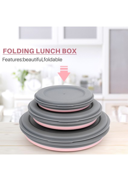 Adet/takım Kase Setleri Silikon Katlanır Yemek Kabı Katlanır Taşınabilir Silikon Katlanır Kase Katlanabilir Salata Kasesi Kapaklı Pembe (Yurt Dışından) fiyatları