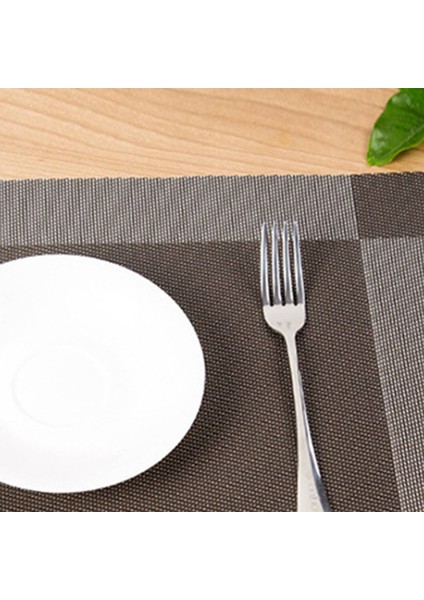 Placemat Pvc Batı Placemat Tek Çerçeve Isı Yalıtım Pedi Otel Aile Tek Kullanımlık Masa Matı Koyu Kahve (Yurt Dışından)