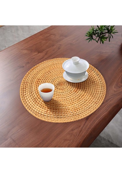 El Dokuma Rattan Servis Altlıkları,yuvarlak Hasır Masa Paspasları, Yemek Masası Için Doğal Dokuma Servis Altlıkları,ısıya Dayanıklı Paspaslar (Yurt Dışından)