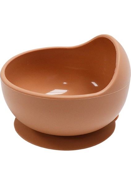 Silikon Bebek Mama Kabı Su Geçirmez Bebek Öğrenme Vakumlu Kabı Ek Gıda Kabı Turuncu (Yurt Dışından)