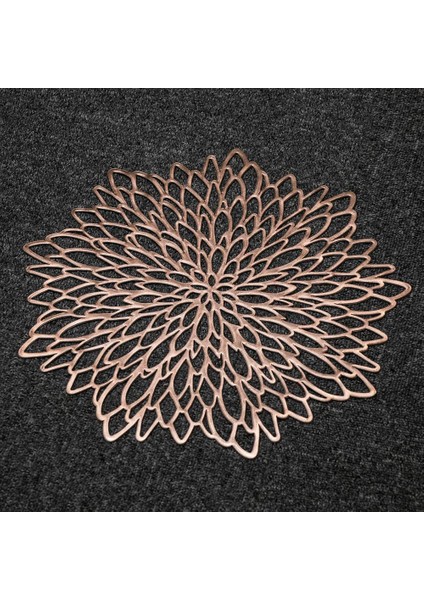 Yeni Iskandinav Tarzı Masa Dekorasyon Mat Hibiscus Çiçek Bronzlaştırıcı Pvc Placemat Gül Altın 6 Parça (Yurt Dışından)