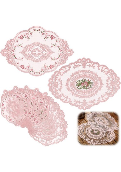 Masalar Için 10 Adet Dantel Danteller Işlemeli Dantel Placemats Vintage Tığ Işi Danteller Zarif Retro Viktorya Dönemi Masa Mat (Yurt Dışından)