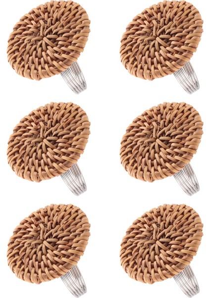 Güz Peçete Halkaları 6'lı Set, Masa Ayarı Için Vintage Peçete Halkası, Düğün Için El Yapımı Rattan Peçete Halkaları Tutucu (Yurt Dışından)