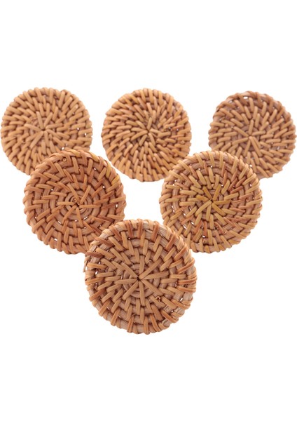 Güz Peçete Halkaları 6'lı Set, Masa Ayarı Için Vintage Peçete Halkası, Düğün Için El Yapımı Rattan Peçete Halkaları Tutucu (Yurt Dışından)