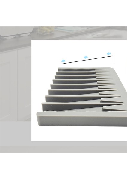 Büyük Silikon Bulaşık Kurutma Matı 32.5X20CM Boyut Süzgeç Matı Koruma Isıya Dayanıklı Tezgah Üstü Mat Lavabo Kaymaz Bulaşık Kurutma Matı (Yurt Dışından)