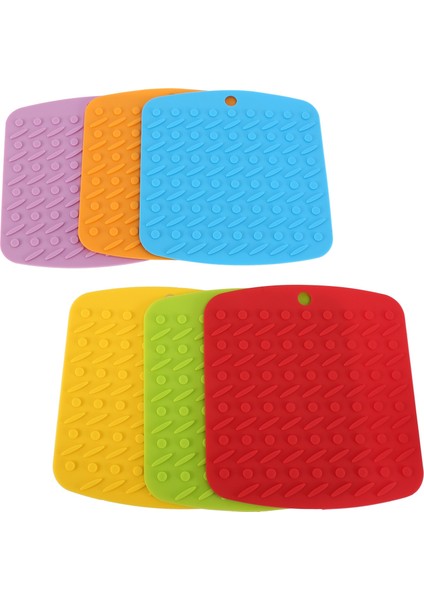 Silikon Tencere Altlığı, Altlıklar, Eldivenler, Kaşıklık ve Sarımsak Soyucu, Isıya Dayanıklı Tencere Altlıkları, Çok Amaçlı Mutfak Aleti, 6'lı Paket (Yurt Dışından)