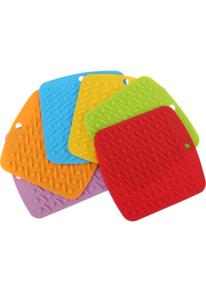 Silikon Tencere Altlığı, Altlıklar, Eldivenler, Kaşıklık ve Sarımsak Soyucu, Isıya Dayanıklı Tencere Altlıkları, Çok Amaçlı Mutfak Aleti, 6'lı Paket (Yurt Dışından)