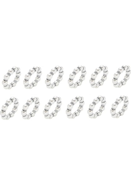 Bling Inci Peçete Halkaları 12'li Set, Akşam Yemeği Düğün Aile Toplantıları Için Yapay Elmas Peçete Halkası Tutucu, Gümüş (Yurt Dışından)