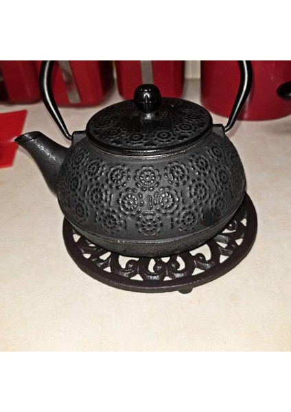 Yuvarlak Dökme Demir Trivet 6.7 Inç Demir Isı Yalıtım Trivet Kaymaz Potholders Mutfak Yemek Masası Dekor Için (Yurt Dışından)