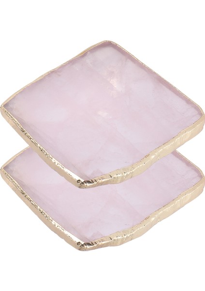 2 Adet Akik Dilim Pembe Akik Coaster Çay Fincanı Tepsi Dekoratif Tasarım Taş Coaster Altın Kenarları Ev Dekor Taş Coaster Doğal El Sanatları (Yurt Dışından) modelleri