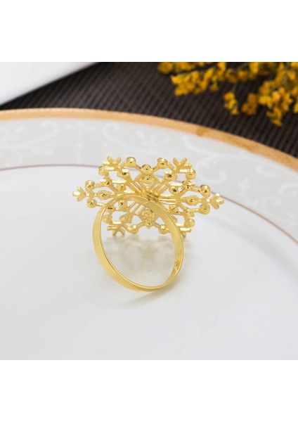 12 Adet Kar Tanesi Peçete Halkaları Noel Peçete Halkası Toka Rhinestone Inci Peçete Tutucu Noel Masa Süsü (Yurt Dışından)