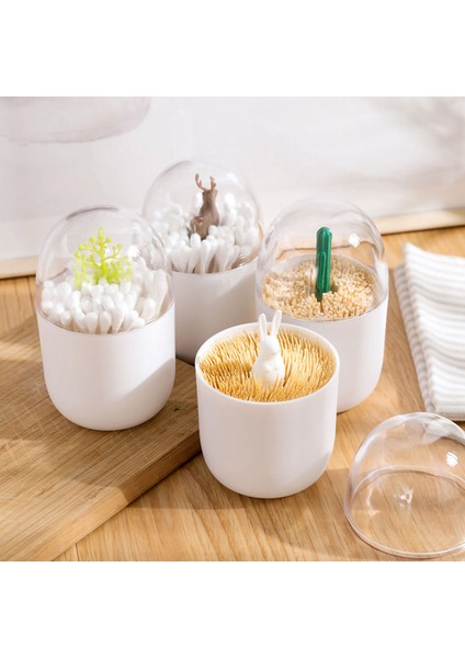 Pamuklu Çubuk Tutucu, Küçük Q-Tips Kürdan Saklama Düzenleyici (Tavşan) (Yurt Dışından)