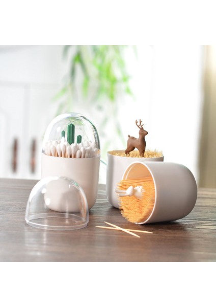 Pamuklu Çubuk Tutucu, Küçük Q-Tips Kürdan Saklama Düzenleyici (Tavşan) (Yurt Dışından)