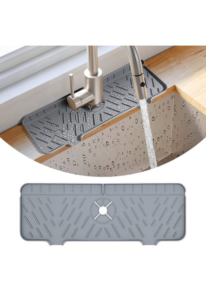 Mutfak Lavabo Için 2 Adet Silikon Musluk Mat, Su Sıçrama Koruması Musluk Su Tutucu Paspaslar, Musluk Emici Mat Gri (Yurt Dışından) indirimleri