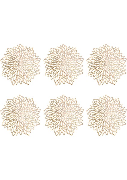 6 Adet Pvc Placemat Yemek Masası Için Içi Boş Ped Dak Altlığı Yastıkları Masa Kase Paspaslar Altın (Yurt Dışından)