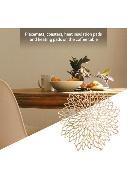 6 Adet Pvc Placemat Yemek Masası Için Içi Boş Ped Dak Altlığı Yastıkları Masa Kase Paspaslar Altın (Yurt Dışından)